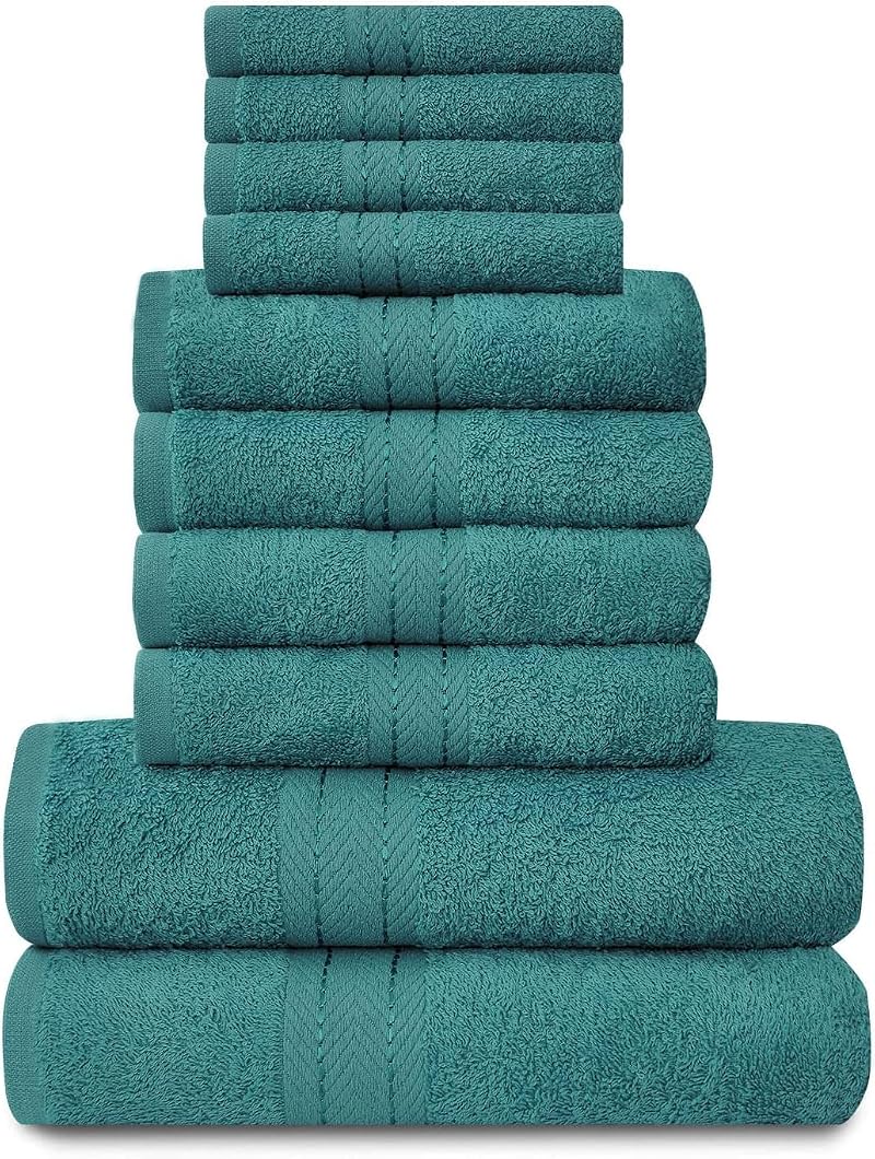 GC GAVENO CAVAILIA Towels 10 Pcs 100% Egyptian Cotton Teal Bale Set