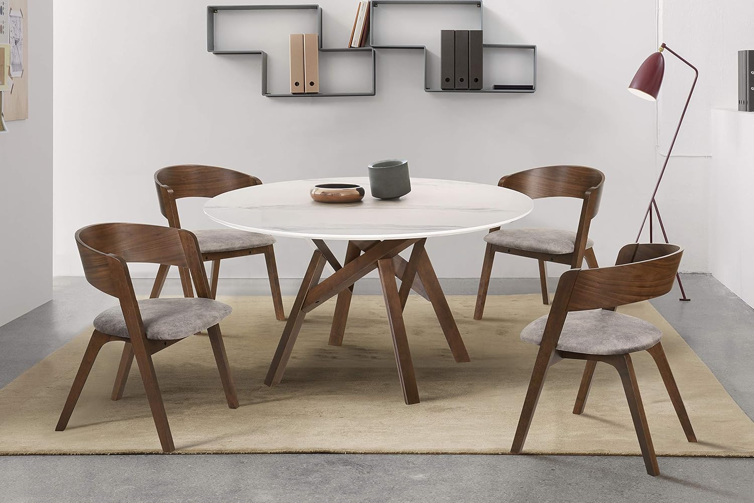 Amazoncom Armen Living Venus Jackie 5 Piece Walnut Dining Set