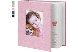Yopih Photo Album 4x6 52 Pockets with Linen Cover Picture Albums for Family, Wedding, Baby, Photo Book Holds Vertical Picture