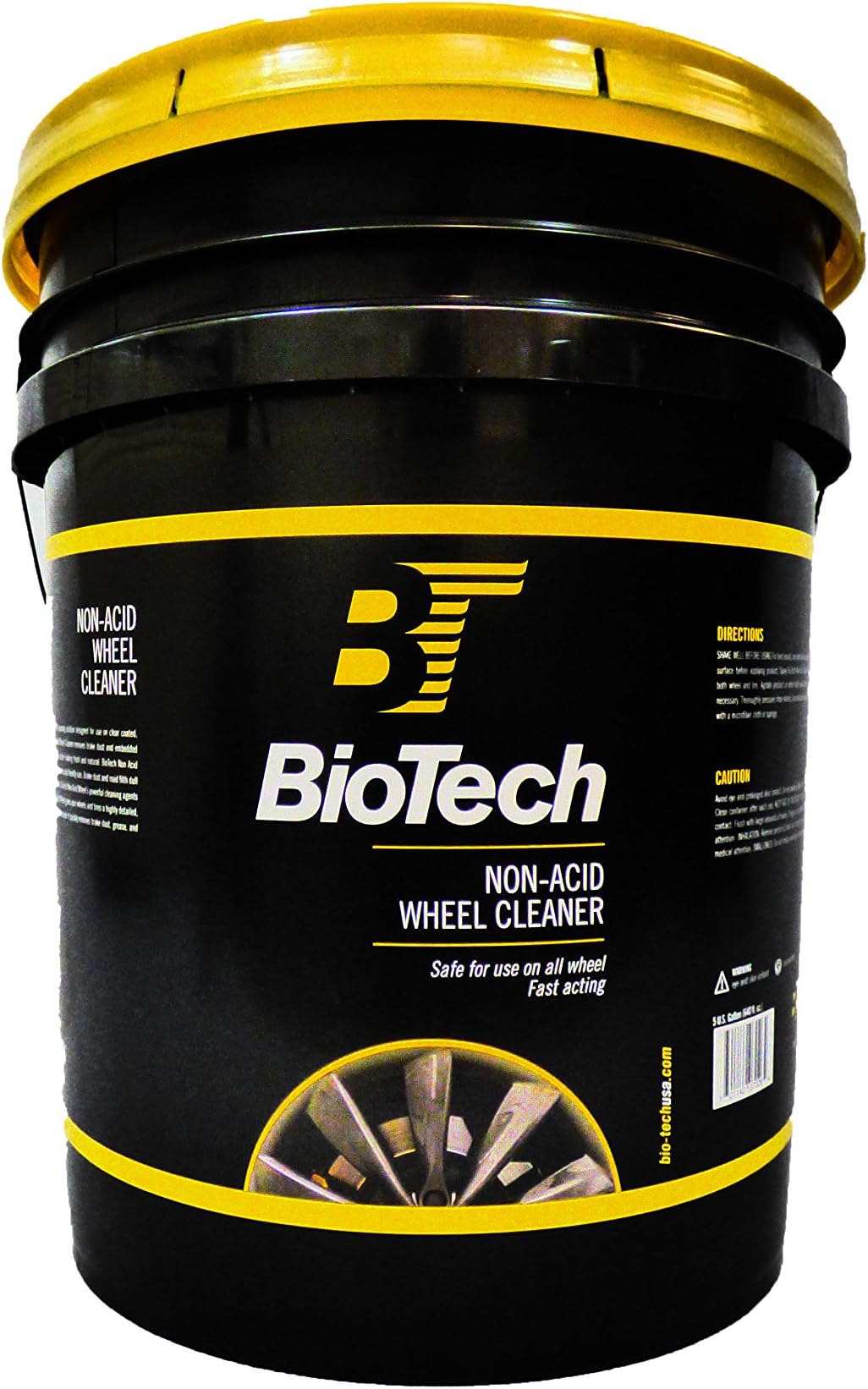 BioTech Non Acid Wheel Cleaner, Non Flammable, Acid Free, Free of Toxic Fumes, Removes Carbon, Grease, Oxidation, Dirt, and Grime (5 Gallon Pail)