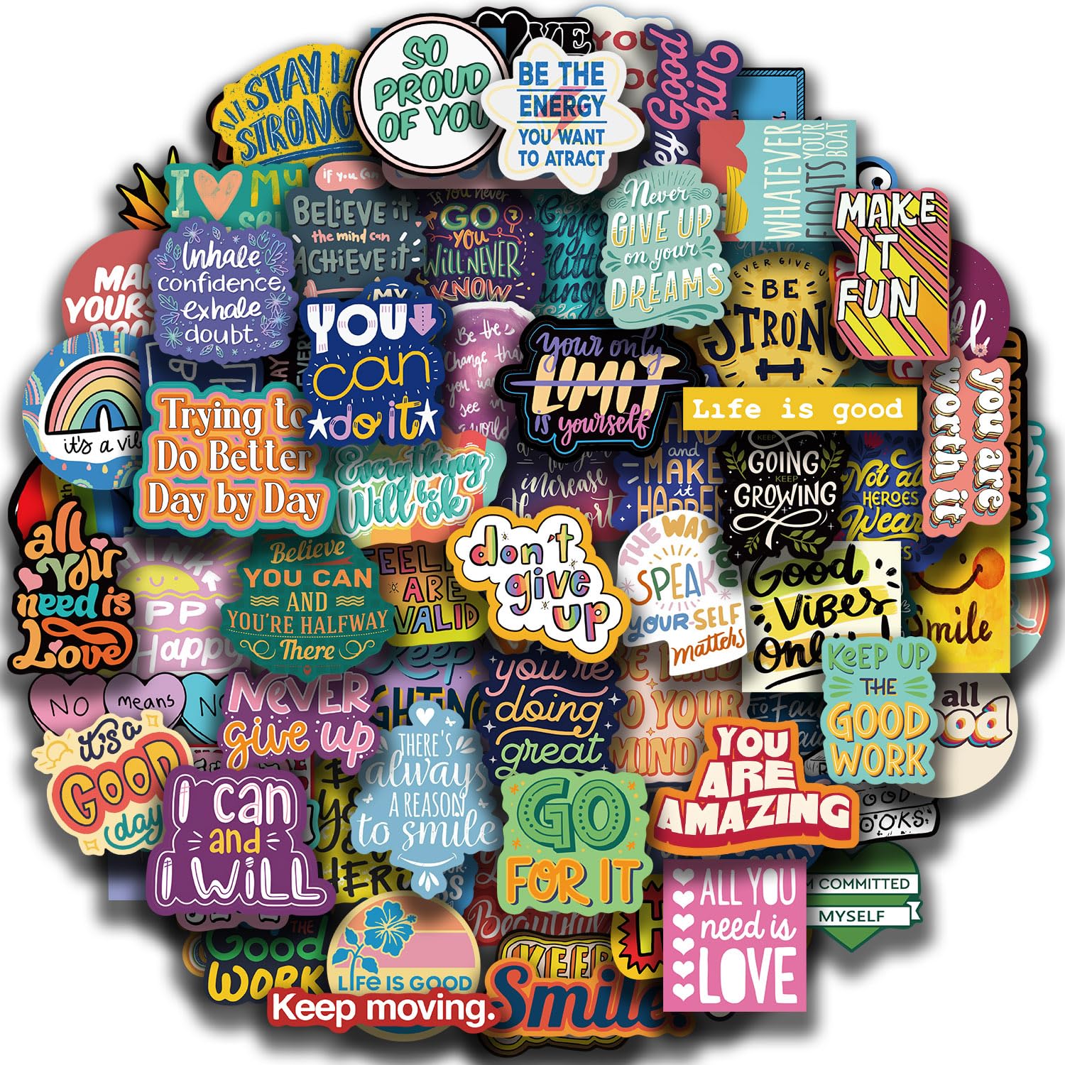 100Pcs Motivational & Inspirational Stickers for Teens Adults, Positive Affirmation & Quote Reward Stickers Encouraging Gift Idea for Students Teachers Employees, Vision Board Supplies