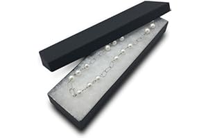 THEDISPLAYGUYS FOR YOUR MODERN LIVING TheDisplayGuys - 25-Pack #82 Kraft Paper Cardboard Gift Boxes/Jewelry Cases w. Cotton Padding & Lid - Matte Black - (8.0" x 2.0" x 1.0")