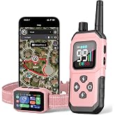 RAINLEOTI GPS Wireless Dog Fence &amp; Remote Training Collar, Free APP Control, No Subscription Fee, Adjustable GPS Boundary, Pink, Dogs 10-120 lbs