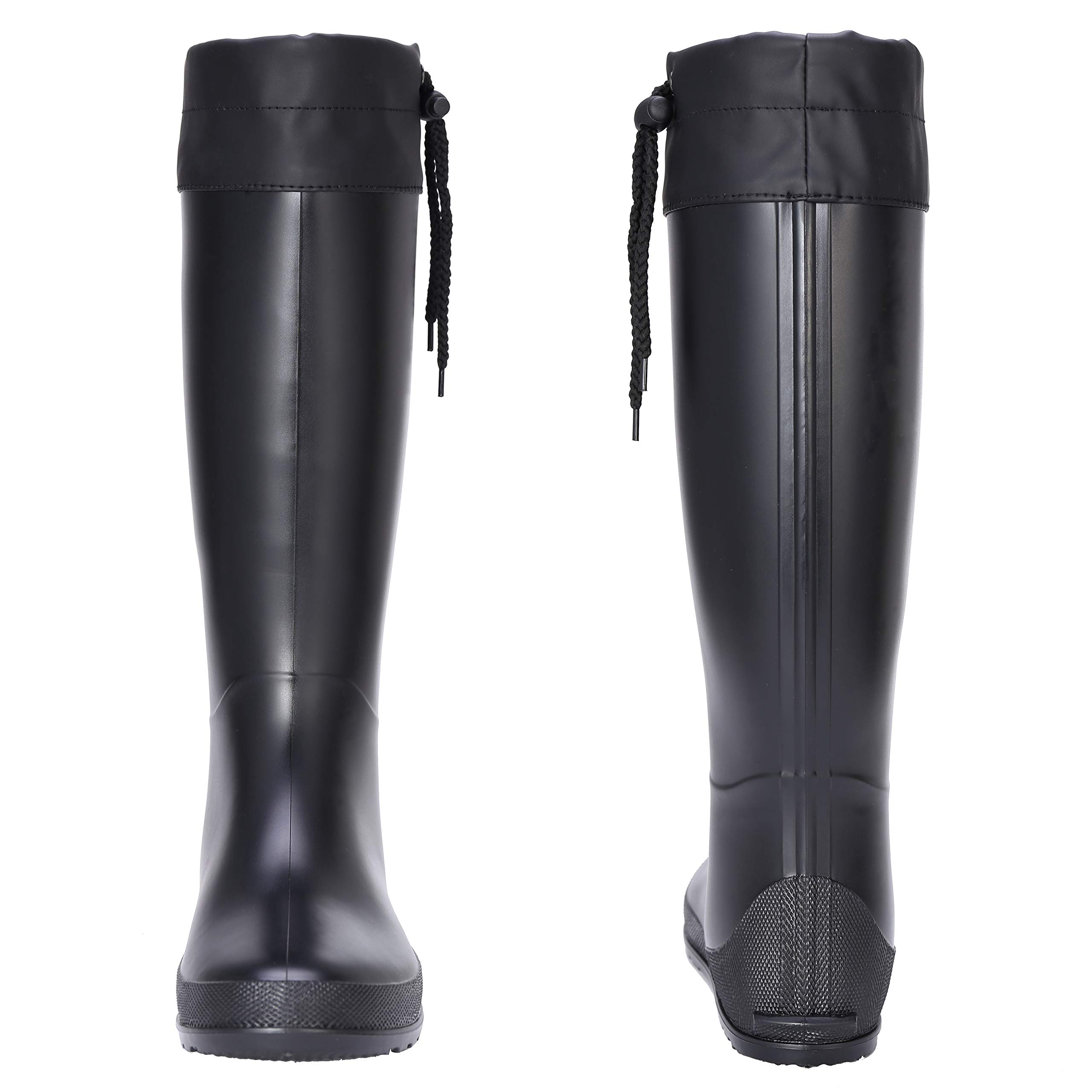 Asgard Packable Tall Rain Boots for Women Waterproof Rubber Garden Boots Ultra Lightweight Flat Mud Boots- NOT FOR WIDE CALF