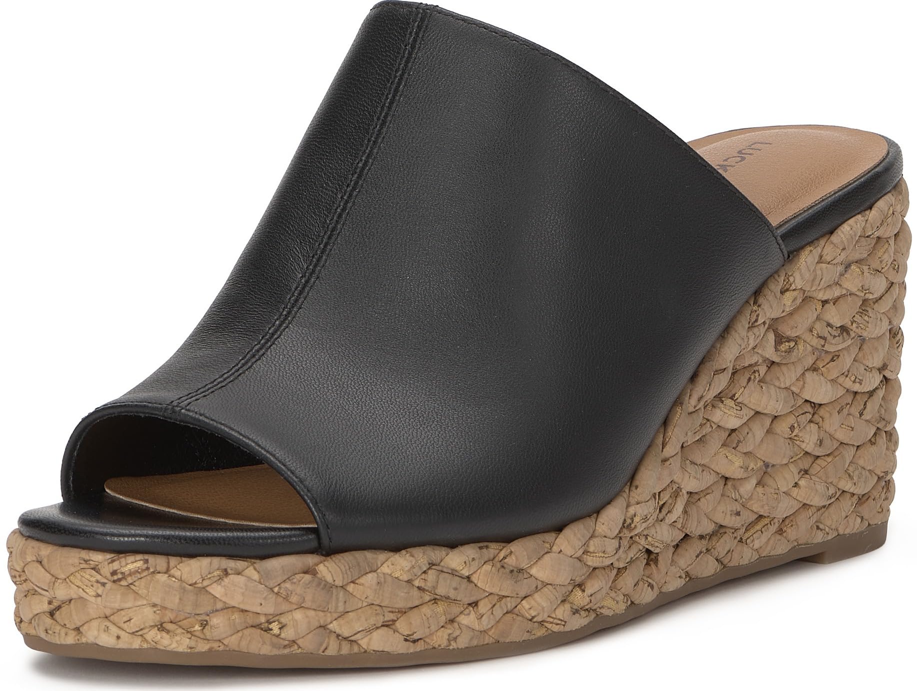 Lucky Brand Women’s Cabriah Espadrille Wedge Sandal, Black, 5.5