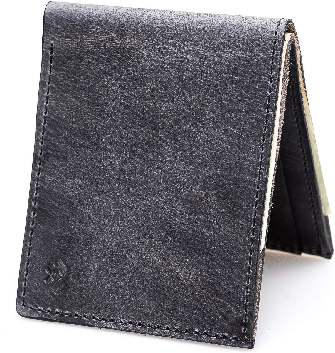 Bifold Leather Wallet For Men | Made in USA | Mens Bifold Wallets | American Made | Avalanche Gray | Main Street Forge