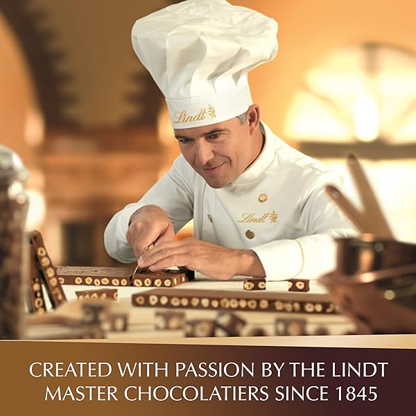 LINDT NUXOR MILK CHOCOLATE CANDY, CHOCOLATE WITH WHOLE ROASTED HAZELNUTS, 5.8 OZ. BOX