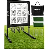 LPALNTYS 9 Hole Pitching Net with Strike Zone,Improve Baseball Softball Accuracy Training, Adjust Height to 45 Inches, Portable Set up, Indoor Outdoor Practice for Beginner and Professional