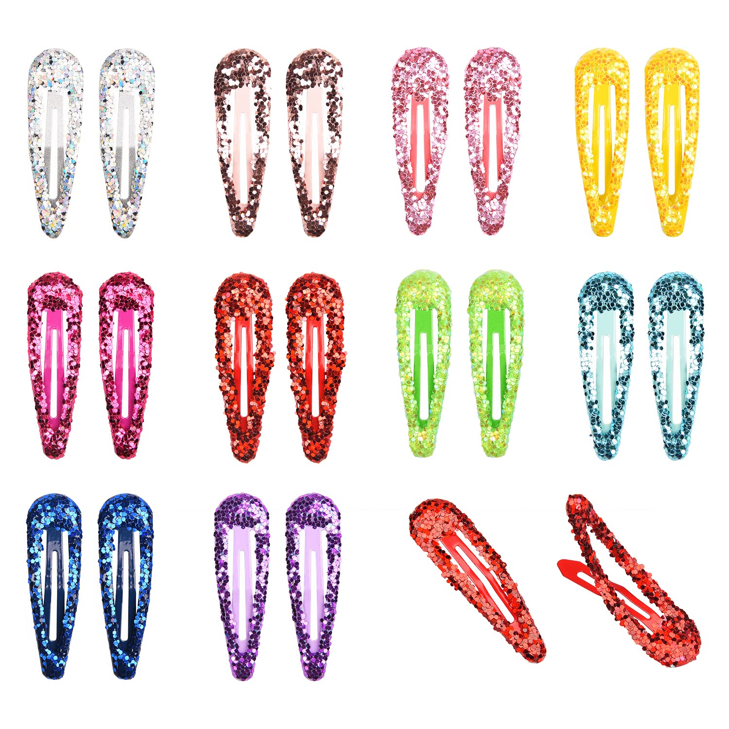 AOVNA Sequin Hairpin Hair Decoration Bling Hair Accessories Gifts for Girls Kids Clip with Sequin Lovely Snap Pin Curl Clips (40)