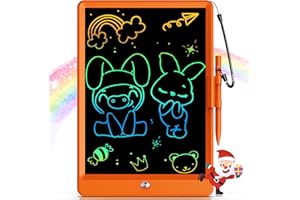 Bravokids LCD Writing Tablet for 3-8 Year Olds - 10 Inch Doodle Board Electronic Drawing Pad, Educational Gift for Kids (Orange)