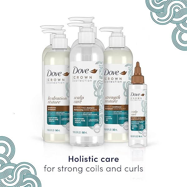 DOVE CROWN COLLECTION HOLISTIC HAIR CARE FOR COILS AND CURLS HYDRATION RESTORE PARABEN-FREE CONDITIONER 11.5 OZ
