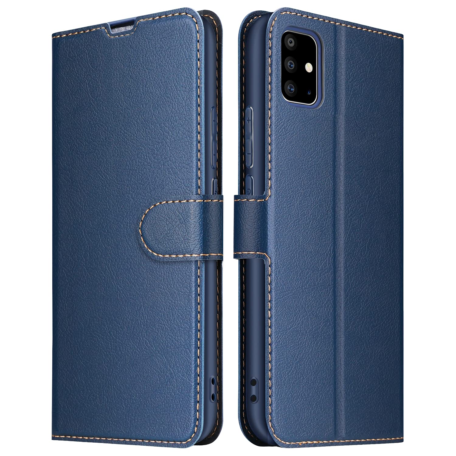 ELESNOW Phone Case for Samsung Galaxy A71, Flip Wallet PU Leather Card Holder with RFID Blocking Magnetic Closure Stand Cover for Samsung Galaxy A71 (Blue)