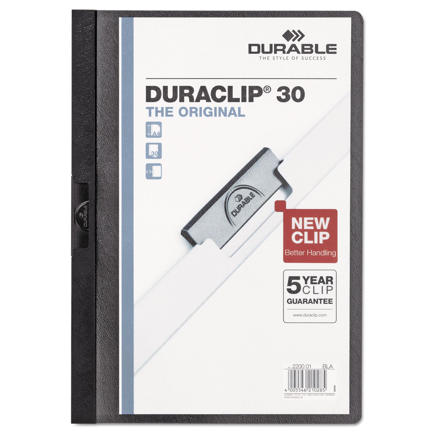 Photo 1 of **ONLY 1** Durable Report Cover with DURACLIP - Letter-Size - Holds Up to 30 Pages - Clear Cover in White - 25 Per Box