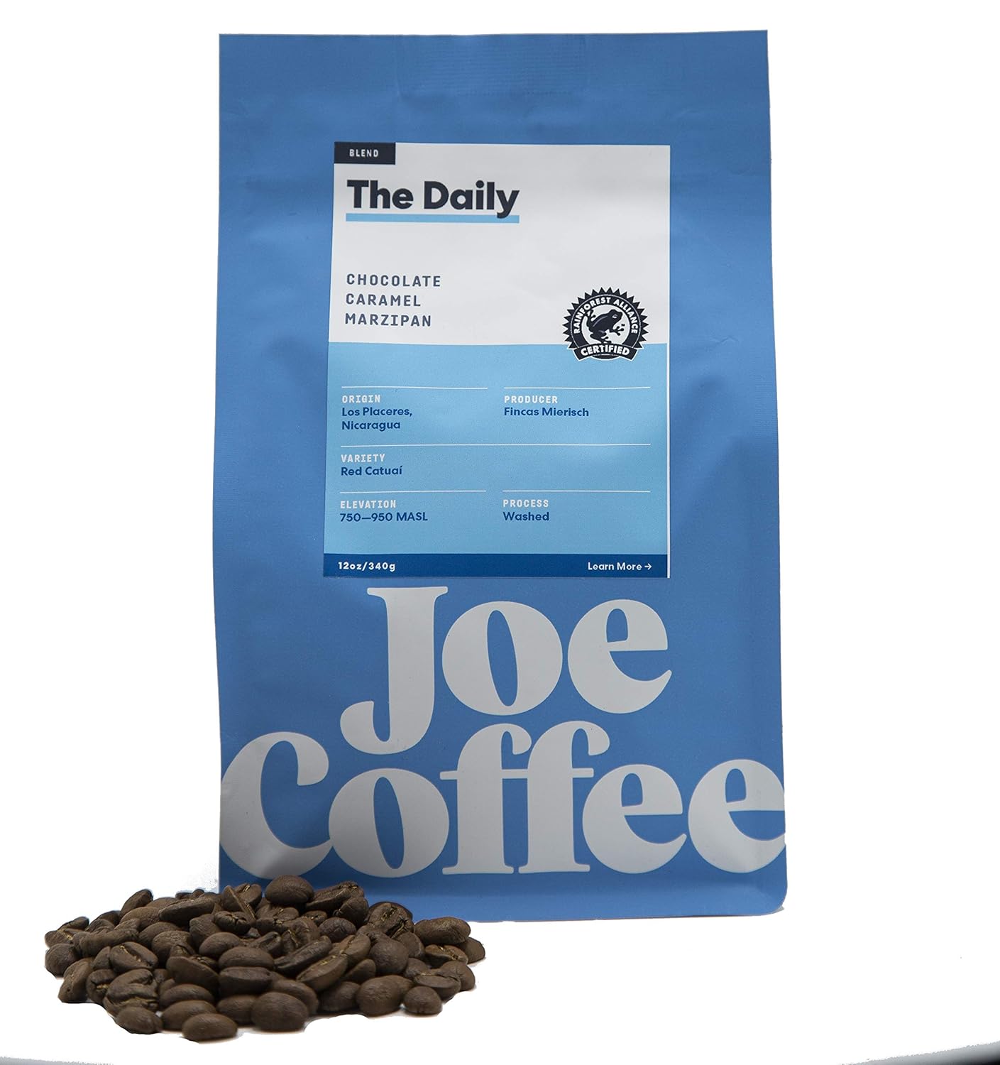 Joe Coffee 'The Daily' Blend, RFA Certified Whole Beans from Colombia & Peru, 12 oz Bag, Small-Batch Specialty Roaster in NYC, Perfect for Drip, Frenc