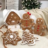 Geelin 5 Pcs Christmas Throw Pillows Brown Gingerbread Xmas Tree Snowflake | Decorative Stuffed Plush Shaped Lumbar Pillows, Gingerbread Christmas Decorations for Couch Sofa Bed Holiday