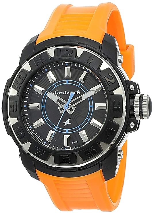 fastrack orange strap watch