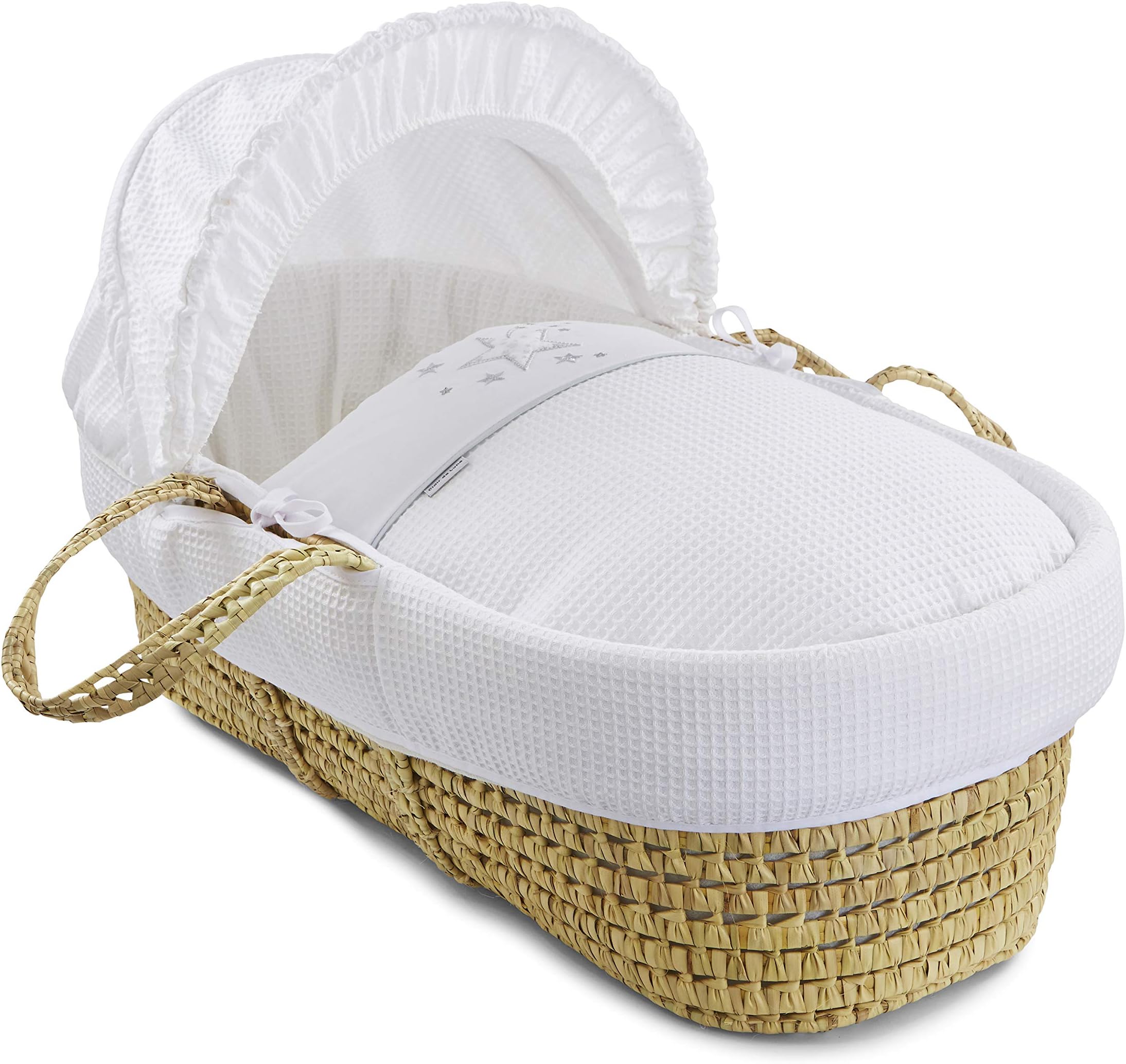 Clair De Lune Stardust Palm Moses Basket Finish: White