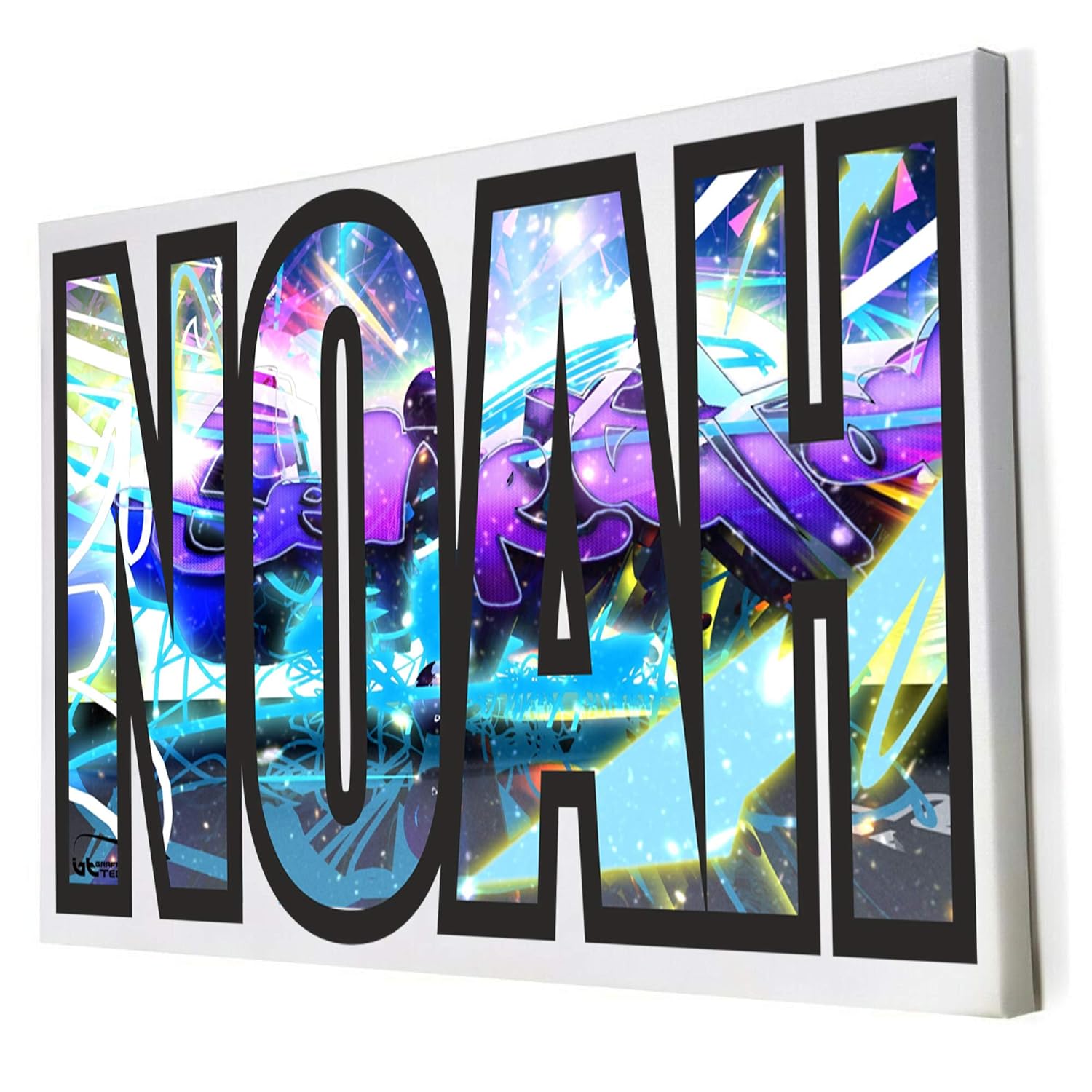 Border Name 3d Graffiti Named Tag Childrens Personalised Street Art Theme Framed Canvas Photo Wall Art Picture Home Decor Poster 5 Sizes Amazon Co Uk Handmade