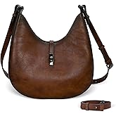 Iswee Leather Shoulder Bag Designer Crossbody Bags for Women Crescent Purse Hobo Handbags Everyday Purse