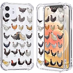 LuGeKe Cute Chicken Print Case for iPhone 12/12