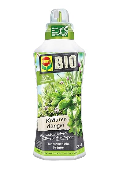 COMPO BIO Kräuterdünger für alle Gewürzpflanzen und Kräuter, Natürlicher Spezial-Flüssigdünger, 500 ml