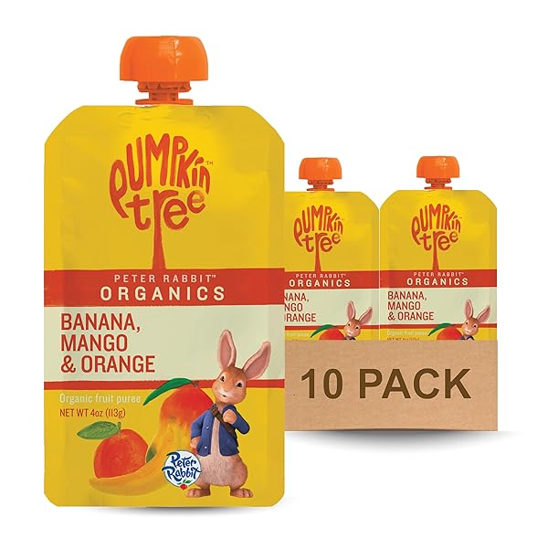 PUMPKIN TREE PETER RABBIT ORGANICS MANGO, BANANA AND ORANGE SNACKS, 4 OZ (PACK OF 10)