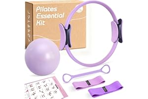 Pilates Ring and Ball Equipment Set for Women: Essential Home Exercise Kit with Yoga Circle, Mini Ball, Yoga Strap, Massage B