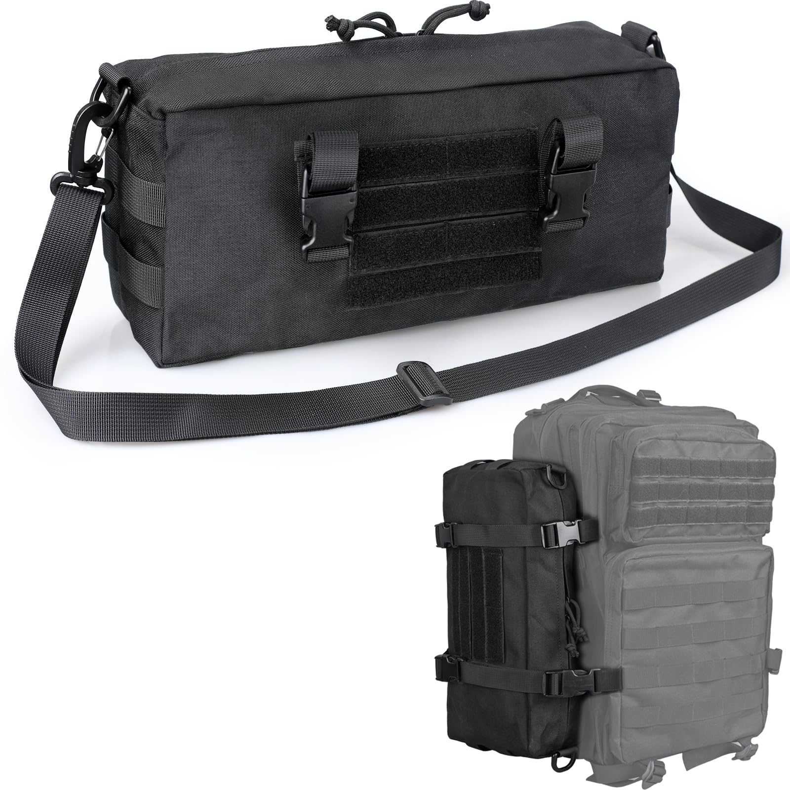 WYNEX Tactical Increment Molle Pouch, Vertical EDC Utility Pouches Sling Bag Military Multi-Purpose Large Capacity with Shoulder Strap Waterproof Attachment Modular Design