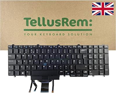 TellusRem UK Backlit Keyboard for Dell Latitude E5550 E5570 5580 5590