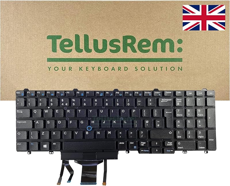 TellusRem UK Backlit Keyboard for Dell Latitude E5550 E5570 5580 5590
