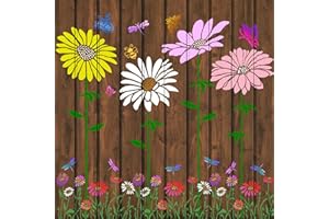 Large Flower Stencils for Painting,6 Pcs Reusable Daisy Floral Stencils for Outdoor Garden Walls Wood Fence Furnitures Home C