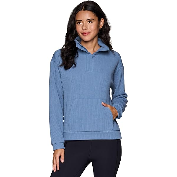 RBX Activewear Luxe Athleisure 1/2 Zip Sweatshirt for Women