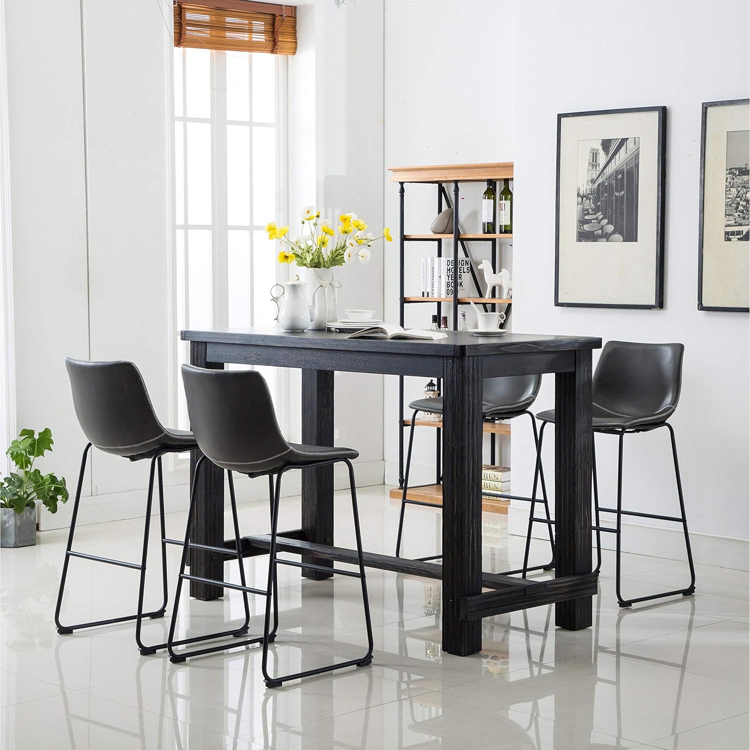 Amazon Com Overstock Bronco Antique Wood Finished Bar Dining Set