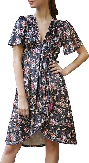 velvet wrap dress short