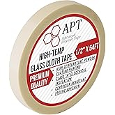 APT Glass Cloth Electrical Tape, High Temperature Masking Tape, 260°C. UL Listed, White Heat Resistant Tape. Ideal for Class 