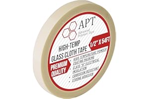 APT Glass Cloth Electrical Tape, High Temperature Masking Tape, 260°C. UL Listed, White Heat Resistant Tape. Ideal for Class 