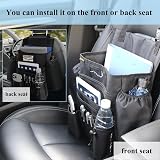 ECWKVN Car Front Seat Organizer with 10 Pockets Black view 4