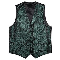 Barry.Wang Mens Suit Vest Paisley/Flower Silk