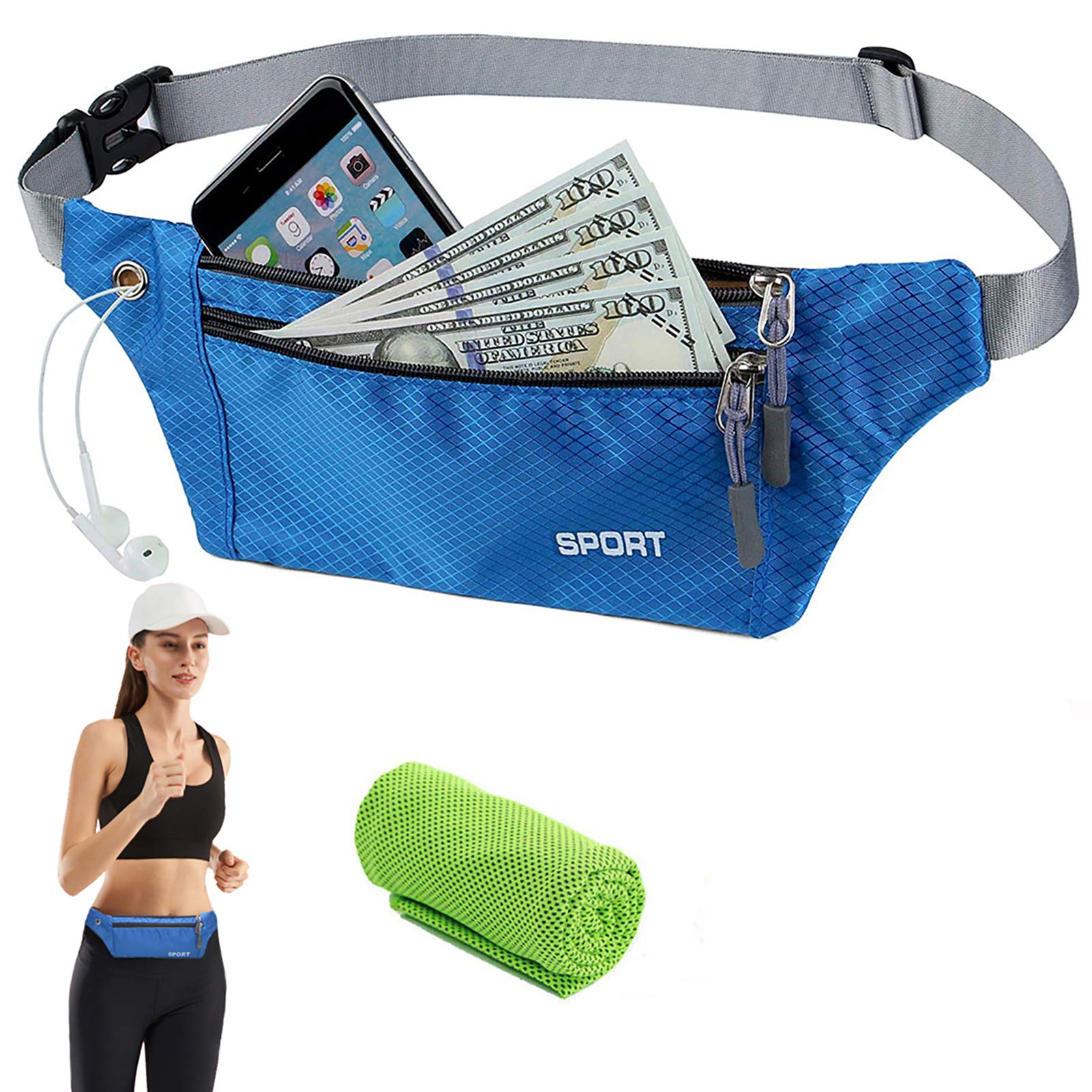 Running Belt, Lightweight and Adjustable Waist Pack for Jogging, Fitness, and Outdoor Activities
