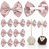 LIZLOVESS Dusty Rose Self Adhesive Satin Ribbon Bows for Gift Wrapping 3.5 Inch Premade Dusty Pink Stick on Bows for Crafts, Wedding Decor, Party Decoration, Baby Shower, Christmas (36 Pack)