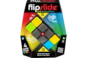 Moose Games Flipslide, Handheld Puzzle Game, Travel Toy Ages 8-13 | 4 modes (Speed, Multiplayer, Level, Memory) fast-paced puzzle fun; travel game and great gift for boys and girls ages 8-13