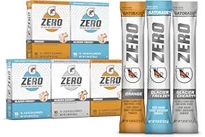 Gatorade G Zero Powder, Glacier Cherry Variety Pack, 0.10oz Individual Packets - 10 Count (Pack of 5)