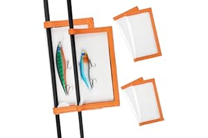 SHADDOCK FISHING Fishing Lure Wraps for Fishing Rod with Velcro 4 Packs Bait Storage Covers Clear PVC Lure Protector Medium Large Sizes