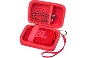 ALKOO Carrying Case Compatible with JBL Go 4 - Portable Bluetooth Speaker Box Pro Sound, Also for Go 3/Go3 Eco/Go2 Waterproof Mini Wireless Speakers - Case Only (Red)