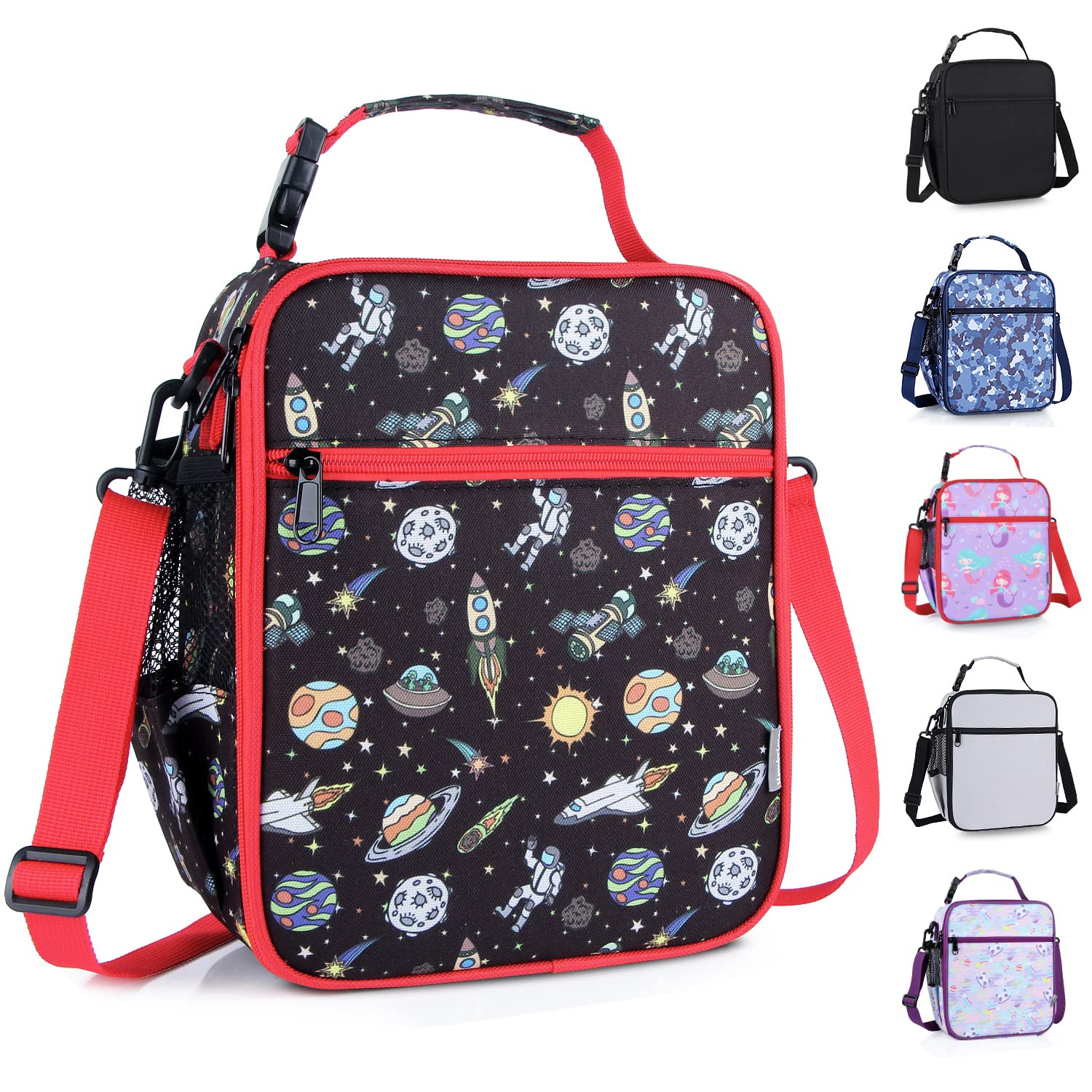 hombrima Kids Insulated Lunch Box Bag, Thermal Picnic Cool Bags with Adjustable Strap for Adults Children Women Men Boys Girls School Work(Planet01) — image 1