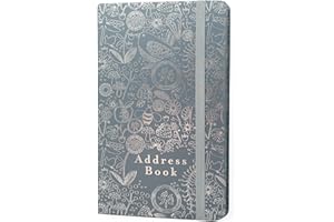 Boxclever Press Small Address Book with Over 400 Spaces. Hardcover Address Book with Alphabetical Tabs, Pocket, Change of Address Labels. Stunning Address Books 8 x 5ins