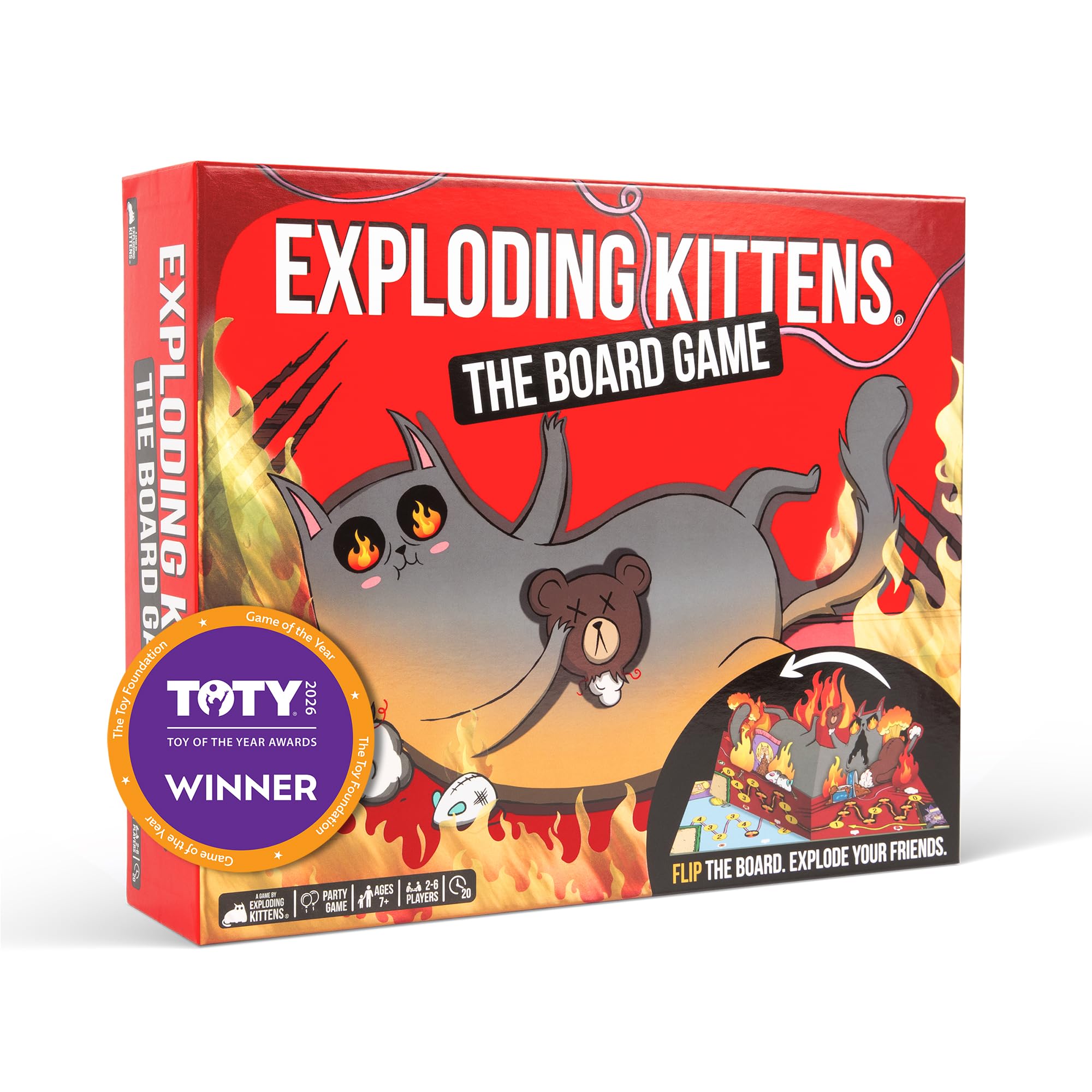 Exploding Kittens: The Board Game - The Action Packed Party Game to Celebrate 10th Birthday - 2-6 Players Aged 7+ - Great for Adults, Teens, Collectors, Kids