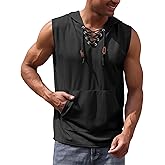 OLEMEK Men's Sleeveless Hooded Tank Top Pullover Muscle Shirts with Pocket Gym Workout Hoodies Tank Tops