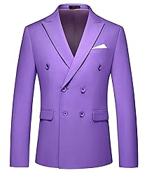 Mens Double Breasted Suit Slim Fit two Piece Tuxedo