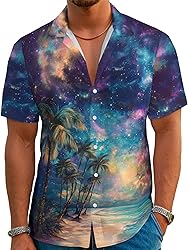 Hawaiian Shirts for Men Summer Beach Casual Short